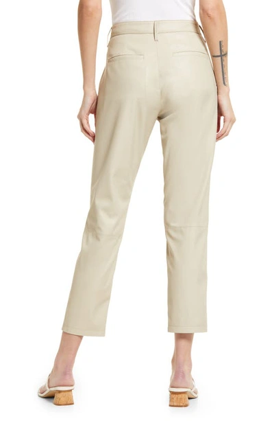 Shop Ag Caden Crop Faux Leather Pants In Spun Wool