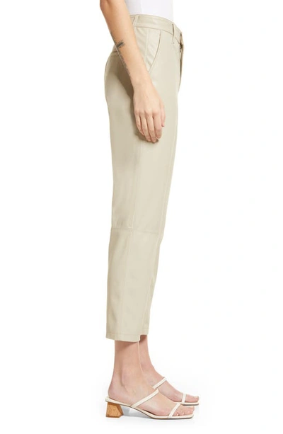 Shop Ag Caden Crop Faux Leather Pants In Spun Wool