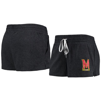 Shop Under Armour Black Maryland Terrapins Performance Cotton Shorts In Heather Black