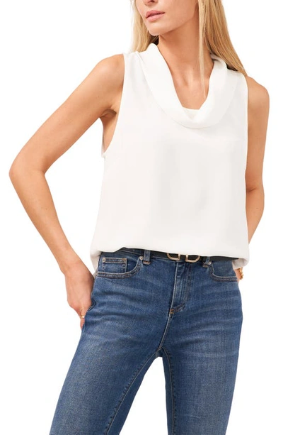 Shop Vince Camuto Cowl Neck Sleeveless Blouse In New Ivory