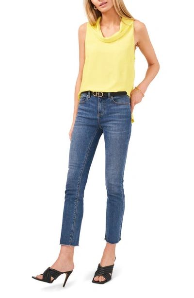 Shop Vince Camuto Cowl Neck Sleeveless Blouse In Lemon Yellow