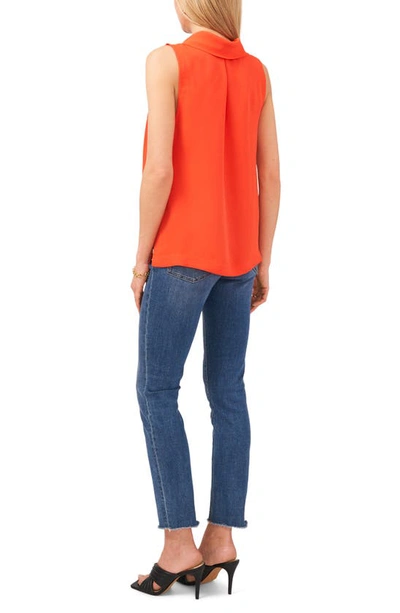 Shop Vince Camuto Cowl Neck Sleeveless Blouse In Blaze Orange