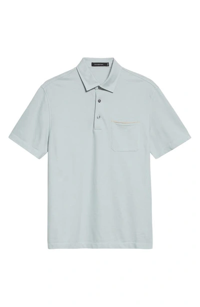 Shop Zegna Essential Cotton Piqué Short Sleeve Pocket Polo In Br Blu Sld