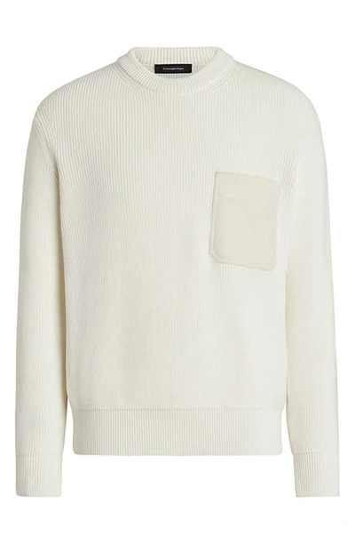 Zegna Crossover Silk-cashmere Crewneck Sweater In Nat Sld