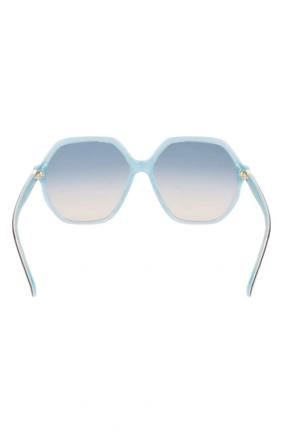 Shop Longchamp 58mm Le Pliage Modified Rectangle Sunglasses In Havana/ Azure