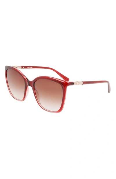Shop Longchamp 56mm Roseau Tea Cup Sunglasses In Gradient Red Pink