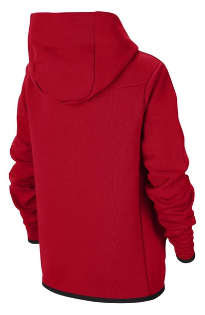 Shop Nike Sportswear Tech Zip Hoodie In University Red/ Black