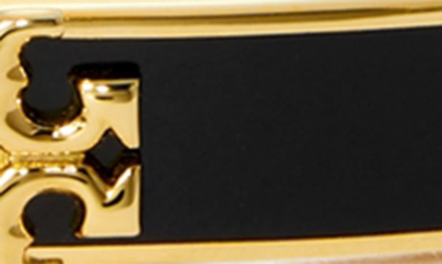 Tory Burch Kira Enamel Hinge Bracelet In Tory Gold / Black