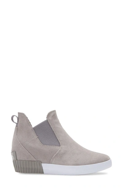 Shop Sorel Out N About Slip-on Wedge Shoe In Chrome Grey White