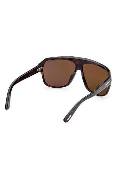 Shop Tom Ford 62mm Gradient Polarized Oversize Aviator Sunglasses In Dark Havava/ Rovx