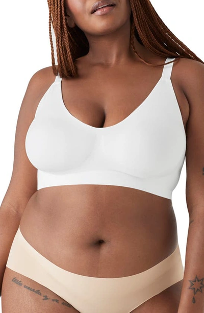 True & Co. Soft Form V Neck Adjustable Strap Bra In White
