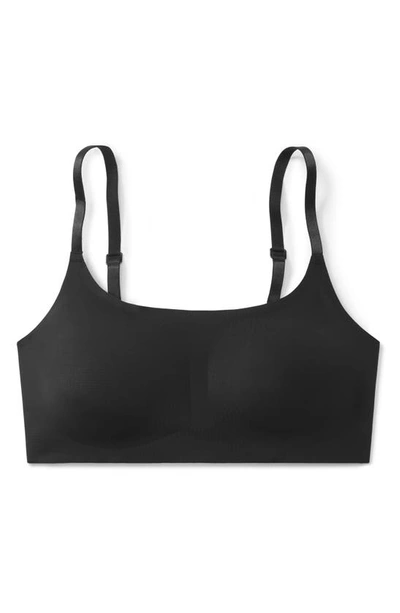 True & Co. True Body Boost Scoop Neck Bralette In Black