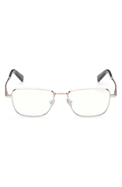 Shop Tom Ford 53mm Blue Light Optical Glasses In Gold