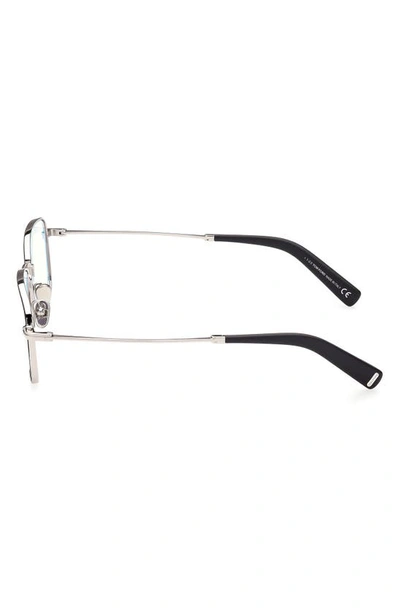 Shop Tom Ford 53mm Blue Light Optical Glasses In Black/ Silver