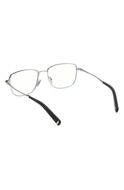Shop Tom Ford 53mm Blue Light Optical Glasses In Black/ Silver