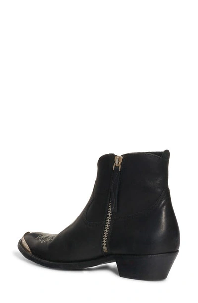 Golden Goose Young Ankle Boots In Leather With Cowboy-style Decoration In Black