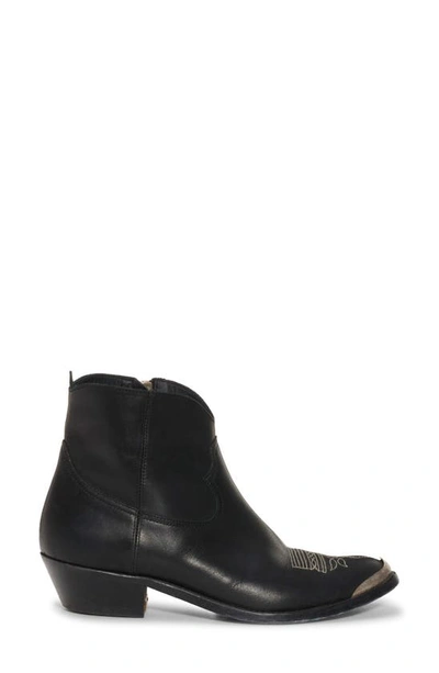 Golden Goose Young Ankle Boots In Leather With Cowboy-style Decoration In Black