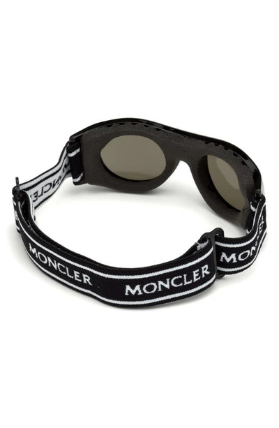 Shop Moncler Anti-fog Goggles In Shiny Black/ Smoke/ Silver