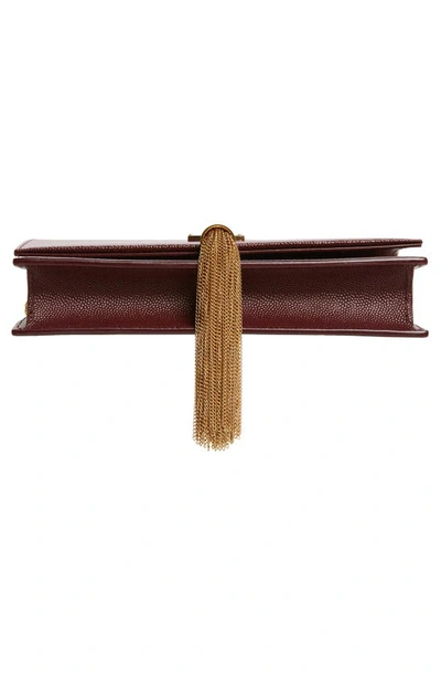 Shop Saint Laurent Kate Tassel Leather Wallet On A Chain In Rouge Legion