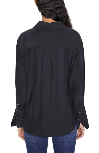 Shop Frame Boyfriend Silk Blouse In Noir