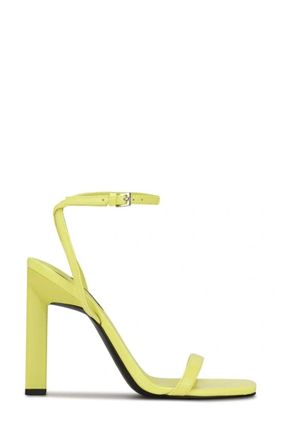 Shop Nine West Ankle Strap Sandal In Neon Yellow Patent