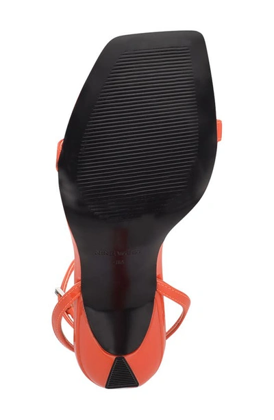 Shop Nine West Ankle Strap Sandal In Neon Orange Patent