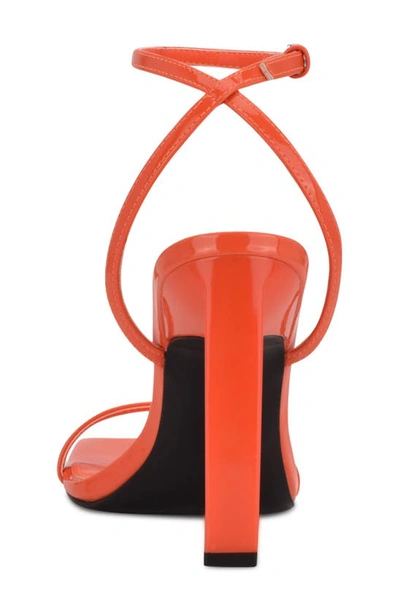 Shop Nine West Ankle Strap Sandal In Neon Orange Patent