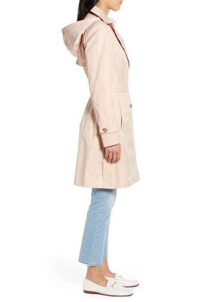 Shop Cole Haan Signature Hooded Trench Coat In Nude