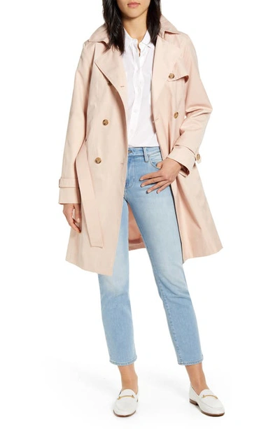 Shop Cole Haan Signature Hooded Trench Coat In Nude