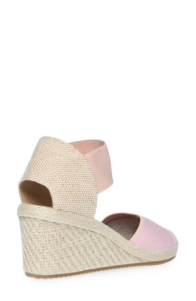 Anne Klein Zoey Womens Canvas Ankle Strap Espadrille Heels In Blush