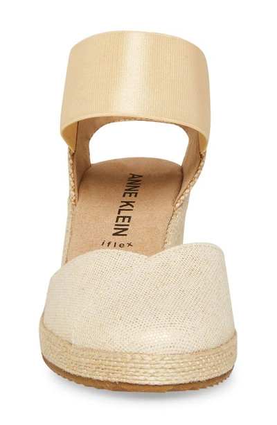 Shop Anne Klein Zoey Wedge Sandal In Natural Gold