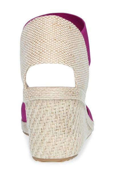 Anne Klein Zoey Womens Canvas Ankle Strap Espadrille Heels In Fushia