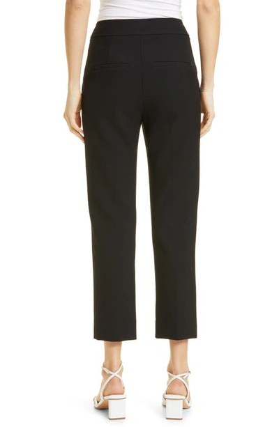 Veronica Beard Renzo Embossed Button Detail Trousers In Black