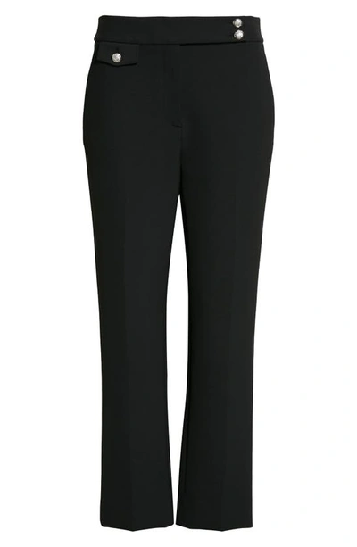 Shop Veronica Beard Renzo Crop Cotton Blend Trousers In Black