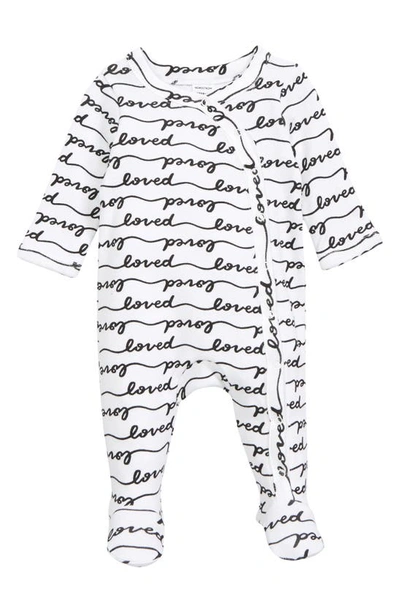 Shop Nordstrom Baby Print Footie In White- Black Loved