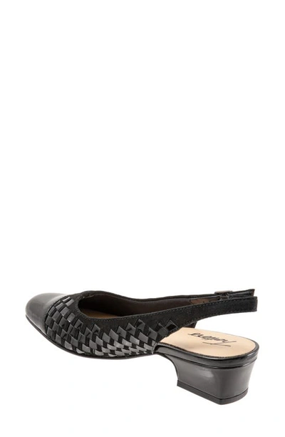 Trotters Women's Dea Woven Slingback Shoe Women's Shoes In Black Suede Patent
