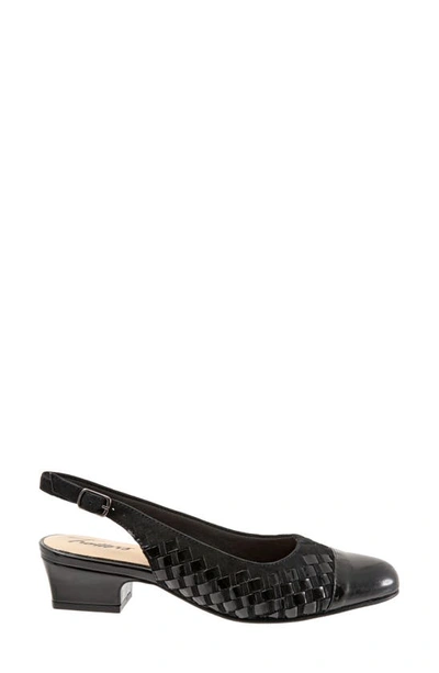 Trotters Women's Dea Woven Slingback Shoe Women's Shoes In Black Suede Patent