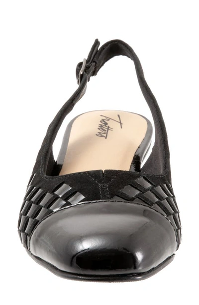 Trotters Women's Dea Woven Slingback Shoe Women's Shoes In Black Suede Patent