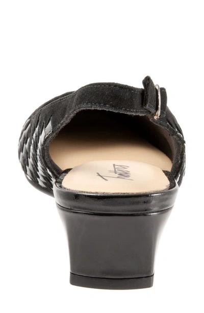 Trotters Women's Dea Woven Slingback Shoe Women's Shoes In Black Suede Patent