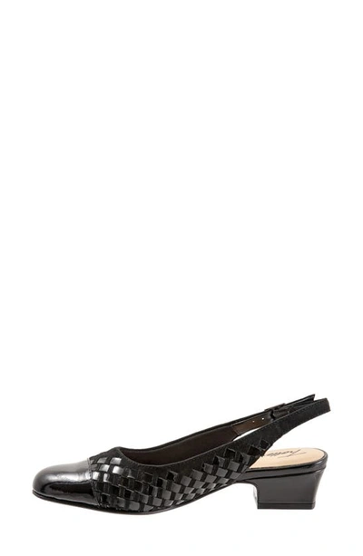 Trotters Women's Dea Woven Slingback Shoe Women's Shoes In Black Suede Patent