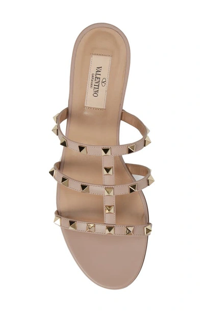 Shop Valentino Rockstud Slide Sandal In Poudre/p