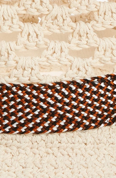 Shop Chloé Crochet Panama Hat In Desert Beige
