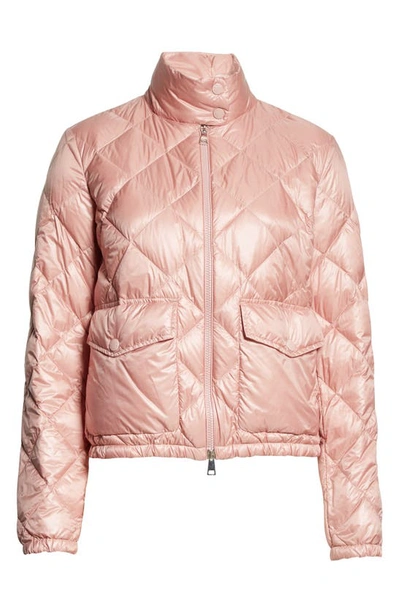 Shop Moncler Binic Quilted Down Puffer Jacket In Blush