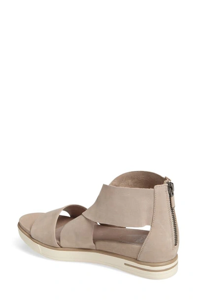 Eileen Fisher Sport Platform Sandal In Barley Leather