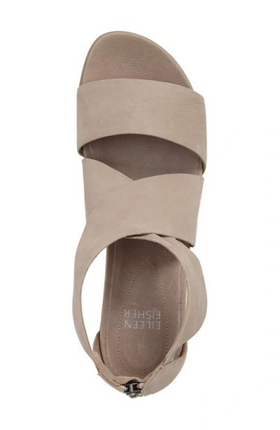 Eileen Fisher Sport Platform Sandal In Barley Leather