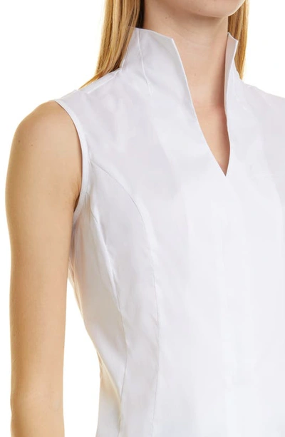 Shop Misook Sleeveless Stand Collar Blouse In White