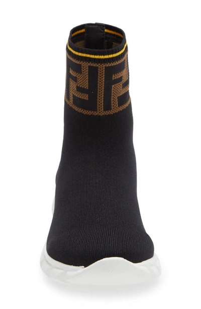 Shop Fendi Ff Sock Sneaker In F15gd Black