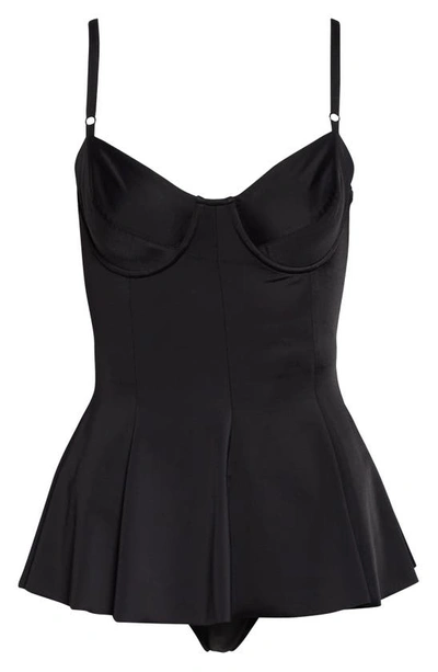 Shop Norma Kamali Underwire One-piece Swim Dress In Black