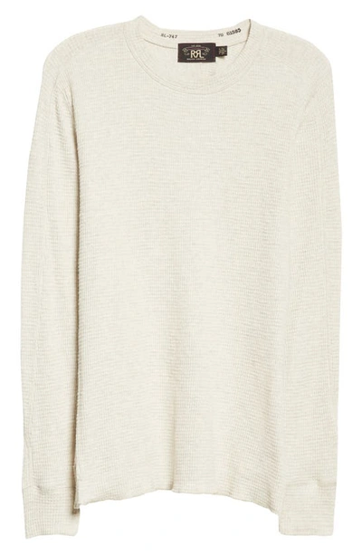 Shop Double Rl Thermal Long Sleeve T-shirt In Oatmeal Heather
