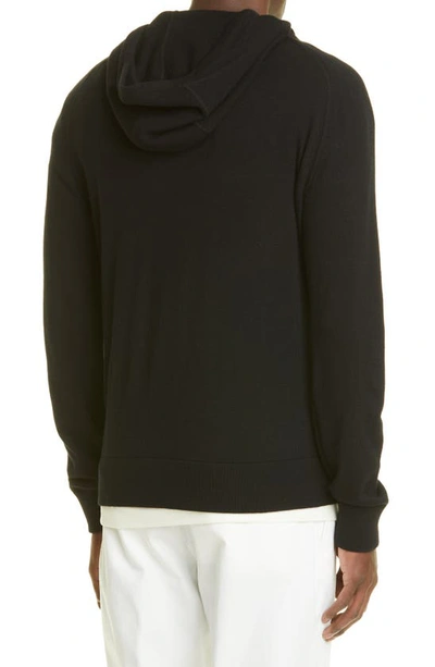 Shop Zegna Premium Cashmere Hoodie In Black